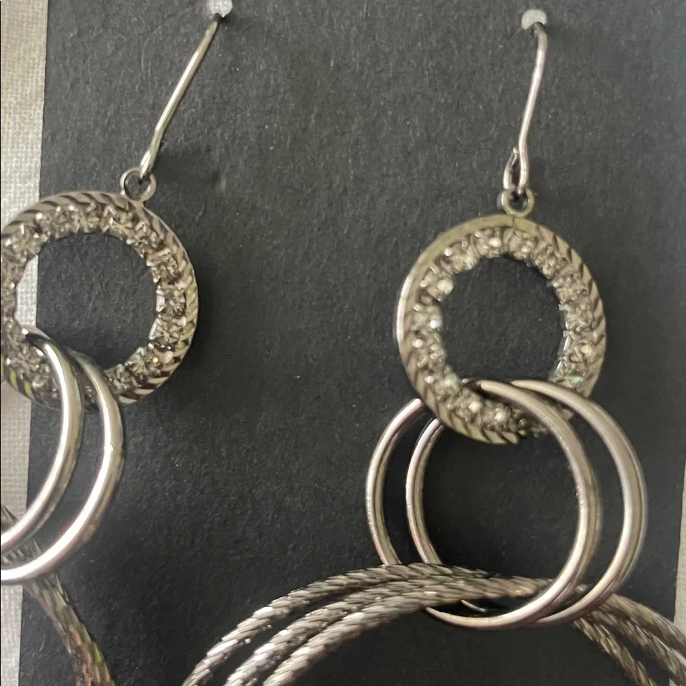 Cache Silver Multi-Hoop Earrings - Picture 2 of 4